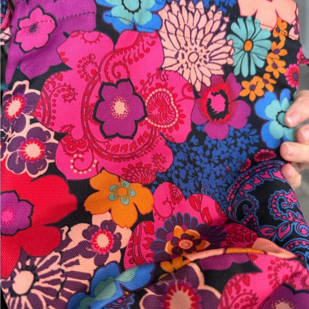 Vera Bradley Vibrant Floral Cosmetic Bag - Pink and Blue